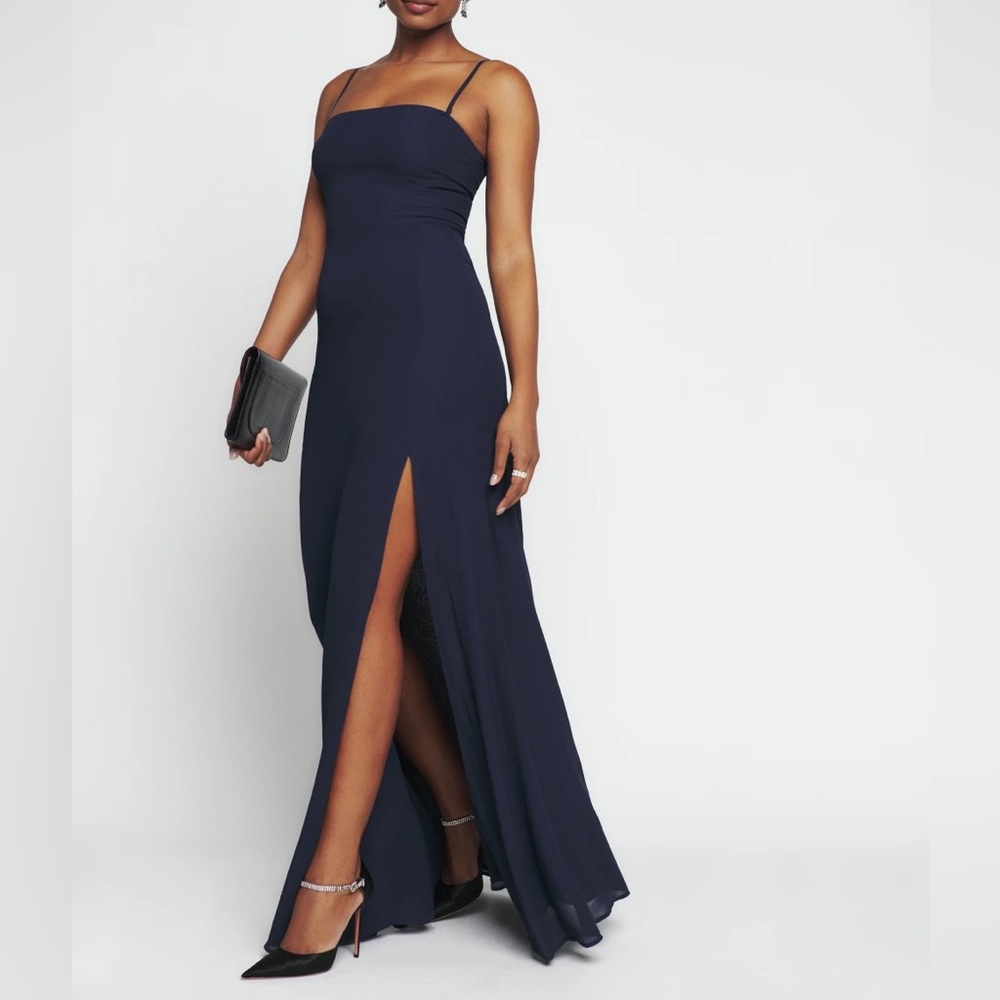 Reformation Ingrid Dress in Navy Size 0